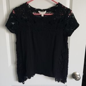 Adiva Black Lace Women's Blouse